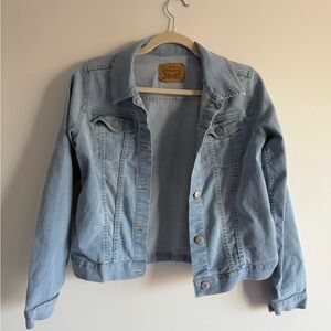 Levi’s Light Wash Denim Jacket Fitted Stretch Jean Jacket Size M